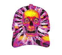 KJHBVND Casquette de baseball pour homme et femme, noir psychédélique, tête de mort psychédélique, spirale, rouge, casquette hip-hop, casquette de camionneur, casquette réglable, Noir , taille unique