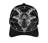KJHBVND Casquette de baseball pour homme et femme, symbole du signe de satan noir, pentagramme, démon, hip-hop, casquette de camionneur, casquette réglable, Noir , taille unique