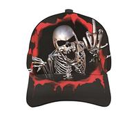 KJHBVND Casquette de baseball pour homme et femme, tête de mort noire avec doigt d'honneur Fuck Hip Hop casquettes papa camionneur casquette réglable, Noir , taille unique