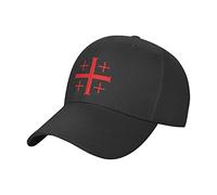 KJHBVND Casquette de baseball unisexe rouge Jérusalem Croisé croisé homme femme réglable chapeau papa, Noir , taille unique