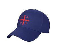 KJHBVND Casquette de baseball unisexe rouge Jérusalem Croisé croisé homme femme réglable chapeau papa, bleu, taille unique