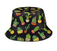 KJHBVND Chapeau bob unisexe en forme de cactus à large bord respirant pour protection solaire, Cactus Succulents_a02, taille unique