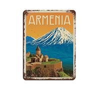 KJHBVND Vintage Voyage Arménie Plaque en étain Vintage Metal Pub Club Café Bar Home Wall Art Decoration Poster Retro 30,5 x 40,6 cm