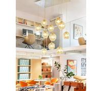 KJHFD 11 Lumières Restaurant Moderne Long Créative Creative Minimalist for Living Room Nordic Art Plafond Pendant Light Duplex Staircase Chandelier Home Decor Lampe