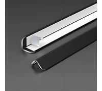 KJHFD 1PCS L Moulage des Transition Sol, Auto-adhésif en Aluminium Tile Borgure Bordure, pour Une Utilisation sur seuils Les séparateurs Plancher Bandes Bord de Tapis (Noir, 1,5 cm)