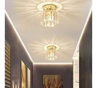 KJHFD 2 Pack Flush Mount plafonnier Moderne K9 Crystal Glass Plafond Lightd Chrome Chandelier and Creative Spotlight for Dining Living Room Bedroom Balcony