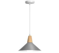 KJHFD 2-Piece Industrial Pendant Light Set with Wooden Accent, Adjustable Metal Shade for Kitchen & Dining Room