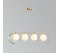 KJHFD 3-Lights Nordique Créativité Blanc Billes de Verre Lampes à pendentifs Table décoratives du mid-20ème siècle minimalistes pour Cuisine ou Salle à Manger Vents en chaînes pour salles à Manger /