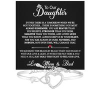 KJHFD À ma Fille Bracelet de Maman Papa avec Un Message sincère, des Cadeaux de mère à Fille de Maman, Bracelet pour Fille de Maman, Papa Fille Bracelet de Papa, Cadeaux d'anniversaire pour sa