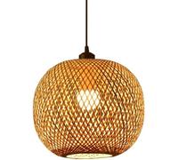 KJHFD Abat-Jour Panier Style côtier Suspendue d'osier Fait à la Main Forme de dôme rotin Salon Lampe en Osier tissé - pour diverses pièces