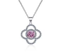 KJHFD Accessoires Femmes, 1ct D Color Moissanite Pendant Colliers, Collier en Diamant Vert Bleu/Jaune, Bijoux pour Les Filles Maman