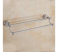 KJHFD Accessoires Salle Bain Laiton Luxe Ensemble avec Accents en Cristal argenté Murale éère Toilettes Toilette Barre de Porte-Pinceau Bar à Double Serviette Inclus