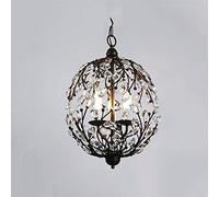 KJHFD American Country Iron Round Art Hollow Retro Restaurant Salon Room à thé Flower Branch Crystal Lampes High Taste
