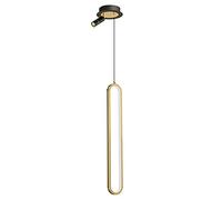 KJHFD Anneau Rond doré Long Strip en Aluminium LED Exquis Chandelier Pendant Industriel V-Intage Lampe Suspendue Acrylique Plafondage de Plafond avec projecteur AP