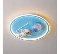 KJHFD Astronaut Kids Flush Mount Ceiling Light Blue Planet Nordic Creativity Bedroom Nursery Light for Kindergarten Boy's Room