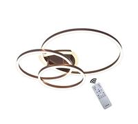 KJHFD avec télécommande Créative Dimmable Mount d'éclairage Blanc Anneaux Loullades de Plafond pour Salon Kitchen Island Chambre Din, Brown-100 12cm / 108W