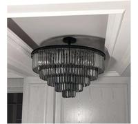 KJHFD Black K9 Crystal Luxury Chandelier, Sleek Contemporary for Living Room, Hotel & Villa