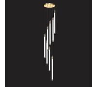 KJHFD Chandelier d'entrée grandi Foyer escalier Haut plafonds Long Tube Suspendu lumière Noire Ferme Moderne linéaire pour Le Salon Hall de Table à Manger D 8