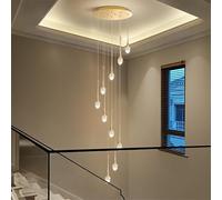 KJHFD Chandelier en Cristal Goutte de Pluie pour Plafond Haut, 8/10/12/15/18 LUMIÈRES ÉCLAIR