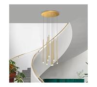 KJHFD Chandelier en Spirale Moderne Pendre à Long Tube, grappe réglable Suspendue pour Les escaliers, îlot de Cuisine, Grenier, Bar, Foyer, avec Finition Blanche (8 lumières Or, lumière Chaude)
