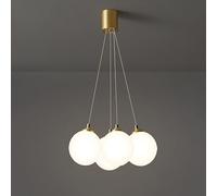 KJHFD Chandelier Globe Verre Moderne Chambre à Coucher Antique en Laiton Boule de Lait pour Salon