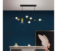 KJHFD Chandelier LED Moderne, 6 suspensions Balle en Verre Flammes, compatibles avec Chambre, Un Bureau, Une Salle à Manger contemporaine