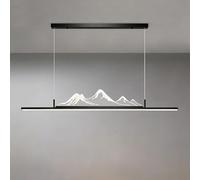 KJHFD Chandelier linéaire Blanc Vintage pour Salle à Manger graphile Plafond Pendentif léger Or Long Strip la Lampe Suspendue minimalisme Noir Cuisine îlot de Bureau
