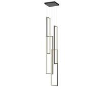 KJHFD Chandelier Long Moderne pour Le Haut de la Villa, ligths LED Plafond Pendant Hauteur réglable, éclairage Pendentif Rectangle intérieur, Cadre en Aluminium 80cm, lumières (6