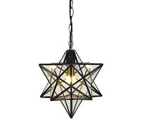 KJHFD Chandelier Moravian Star Pendant en Verre Light Unique Pentagram Suspendu Lanterne pour Veranda Loft Bar Café Hallway Kids Room - Élégant Discours d'éclairage à Goutte