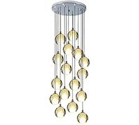 KJHFD Chandelier Plafond Light Crystal Spiral Plume Pluie, G4 Escaliers Long Chandeliers Escalier en Spirale Aménagement pour Le Salon de l'hôtel Bar-Silver 16