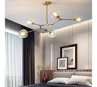 KJHFD Chandelier Sputnik de l'industrie Moderne, Verre réglable Amérique en Laiton Plafond Monture à Chasse d'éclairage Suspendu pour Chambre, lumière Suspendue (3 lumières)