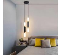 KJHFD Classical Mid Century Black Gold Bar Mi-Ni Lampe Suspendue 2 Light Up Island îlot linéaire Plafond Pendant Long Foyer, Chandelier