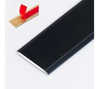 KJHFD cm Strip seuil Plat d'adhésif Auto-adhésif, Bande Garniture Bordure en Aluminium, Bandes Couverture de Plancher stratifié, étanche (Noir, 15 mm)