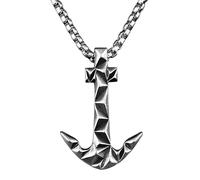 KJHFD Collier Ancre fantôme d'eau en Argent Sterling 925 pour Hommes, chaîne de 20 à 28 Pouces, Ras du Cou à breloque Ancre de Poulpe - Pendentif Ancre Gothique Punk, Bijoux Nautiques pour Femmes,