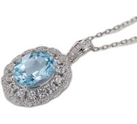 KJHFD Collier Crystal Silver Chain pour Les Femmes, BRIC-zircone Pendentif Clavicule Glamour Bijoux