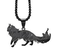 KJHFD Collier de Chat Noir Goth Wicca en Argent Sterling 925 pour Femmes, Charme de Chat Noir de Sorcellerie Heptagram - Collier de Chat d'halloween, Bijoux de Chat Noir, Collier Ras du Cou de