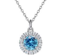 KJHFD Collier Femmes Colliers Silver Cumbic Zirconia Pendant Pierre de Naissance Douze Constellations Allergy Jewelry Gift for