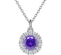 KJHFD Collier Femmes Colliers Silver Cumbic Zirconia Pendant Pierre de Naissance Douze Constellations Allergy Jewelry Gift for