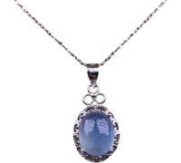 KJHFD Collier Natural Crystal Pendant Silver Filigree Inclay Stone Gemstone Bijoux Mothers Day Cadeaux pour Maman Femme Petite Amie