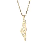 KJHFD Collier Palestine en argent sterling 925 pour hommes, collier Palestine Israël pour femmes, collier carte Palestine pendentif chaîne de géographie du pays, collier Palestine or, bijoux Palestine