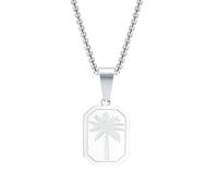 KJHFD Collier Palmier pour Femme, Collier Palmier en Argent Sterling 925, chaîne Ras du Cou en Forme d'île de cocotier, Colliers Palmier pour Femmes, Collier Tropical, Pendentif Palmier