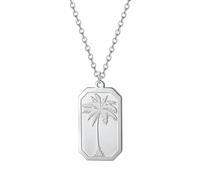 KJHFD Collier Palmier pour Femme, Collier Palmier en Argent Sterling 925, chaîne Ras du Cou en Forme d'île de cocotier, Colliers Palmier pour Femmes, Collier Tropical, Pendentif Palmier