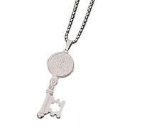 KJHFD Collier Saint Benoît pour Femmes Hommes, chaîne de Perles Pendentif Saint Benoît en Argent Sterling 925, médailles Saint Benoît, médaille de San Benito, médaille San Benito, médaille Saint