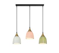 KJHFD Couloir 3-Light Chandelier Table à Manger Pendante Lumière avec Lampe en céramique côtelée Moderne E27 Suspension pour l'îlot Cuisine Salle Chambre de Chevet Plafond