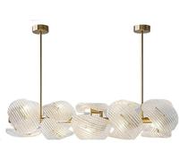 KJHFD cristallin médiéval Retro American français Chandelier Verre Luxe léger Moderne Italien pour Le Salon, Salle à Manger, Chambre Principale en Or (80 cm de Long)