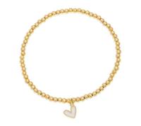 KJHFD Donny Gold Beded Heart Charm Stretch Bracelets Stack for Women, Handmade Valentines Day Love Matching Bracelet Tenue Accessoires de Bijoux.