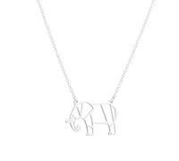 KJHFD Élément d'éléphant d'origami Chaîne Mignonne Collier Animal maladroit