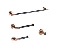 KJHFD Ensemble quincaillerie Salle de Bain Noir Or Rose Mate en Acier Inoxydable