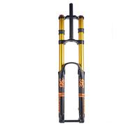 KJHFD Fourche Suspension pour Montagne de Descente Pouces Voyage Rebond d'air Ajuster Les vélos à Double épaule Axe traversant Avant 15x110 mm (Couleur : Or