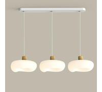 KJHFD Grand Pendentif Blanc Moderne Light Groupe léger Plafond Lampe Suspendue Crème Nordique Long Linear Round Chandelier for Dining Room Table Kitchen Island Sink Bedroom Restaurant (Couleur: 3